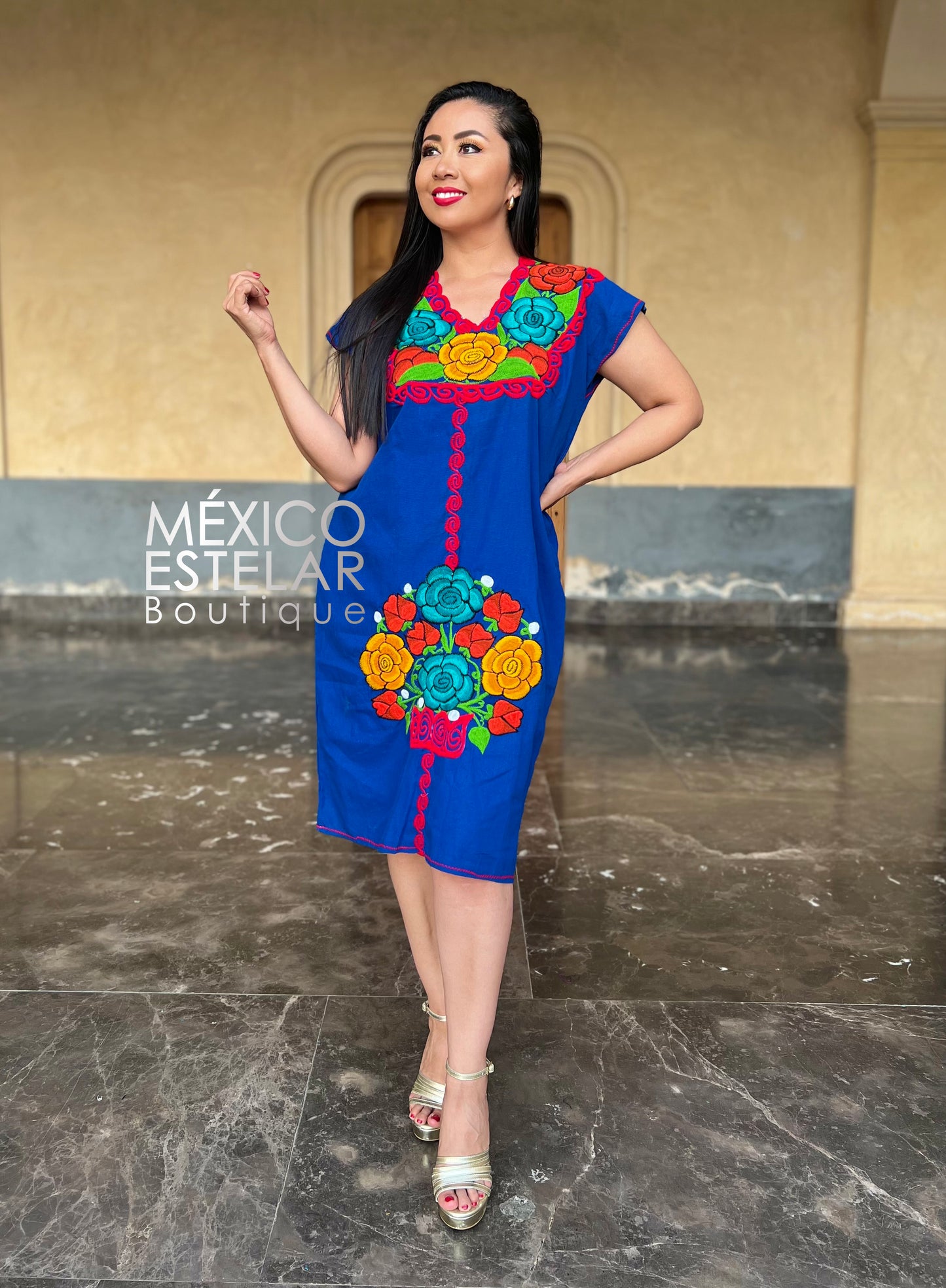 VESTIDO CHIAPAS ROSAS