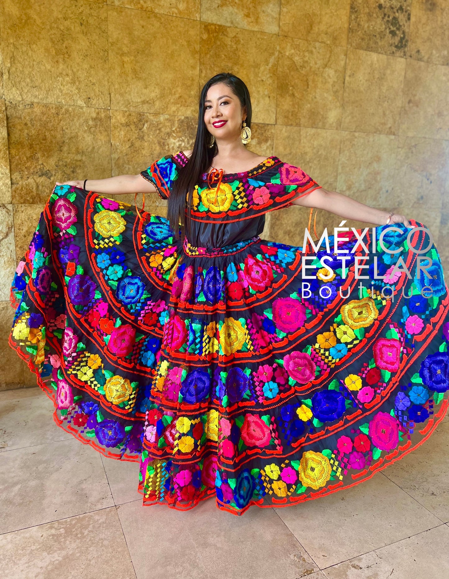 Traje Musa DOBLE VUELO ANARANJADA