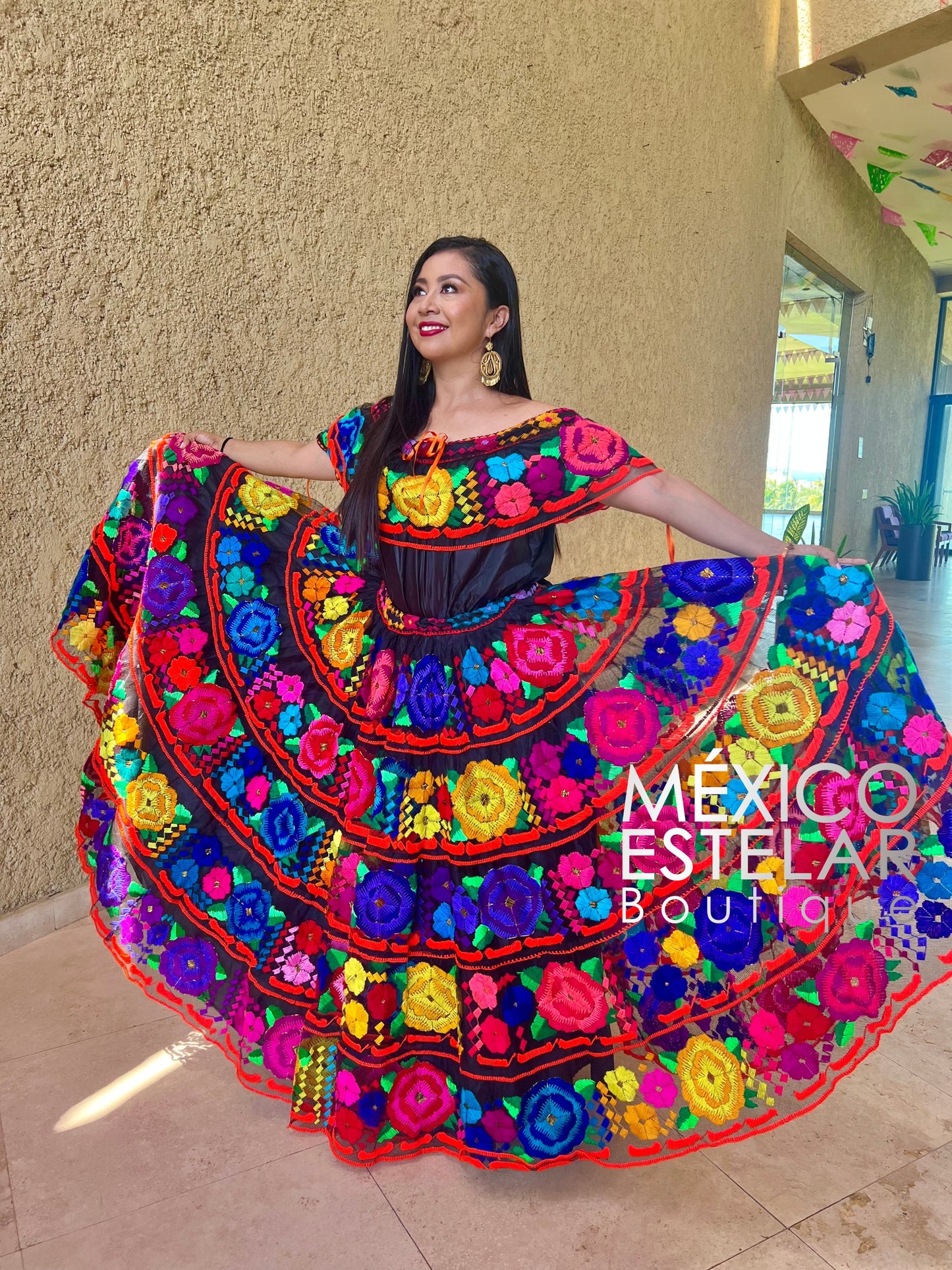 Traje Musa DOBLE VUELO ANARANJADA