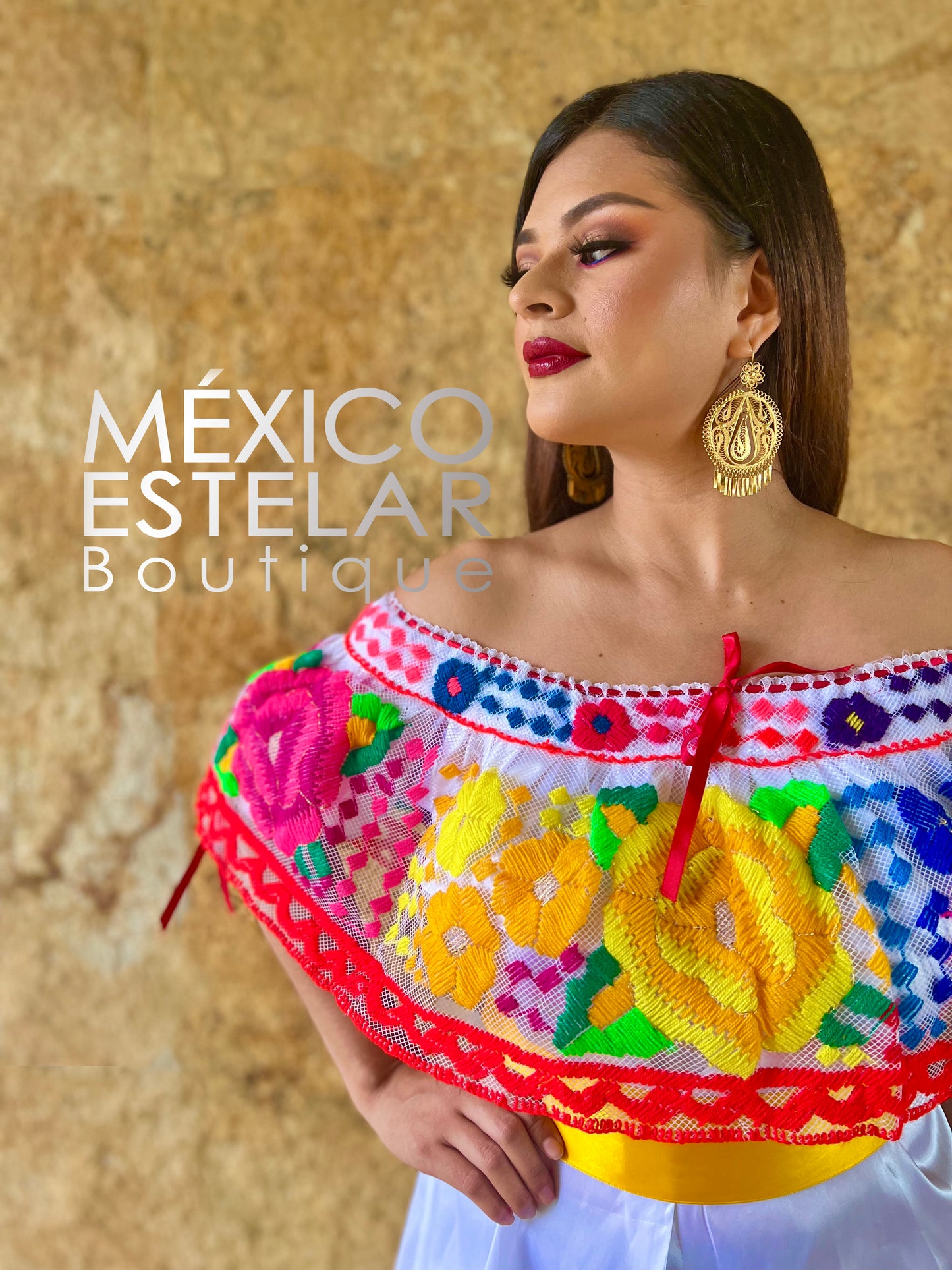 Blusa Chiapa de Corzo BCA Olán SIN CINTURÓN
