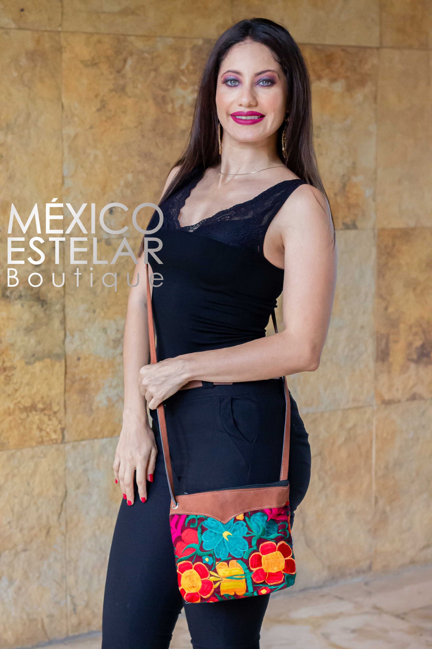 Bolsa Barquito / Bordado Floral