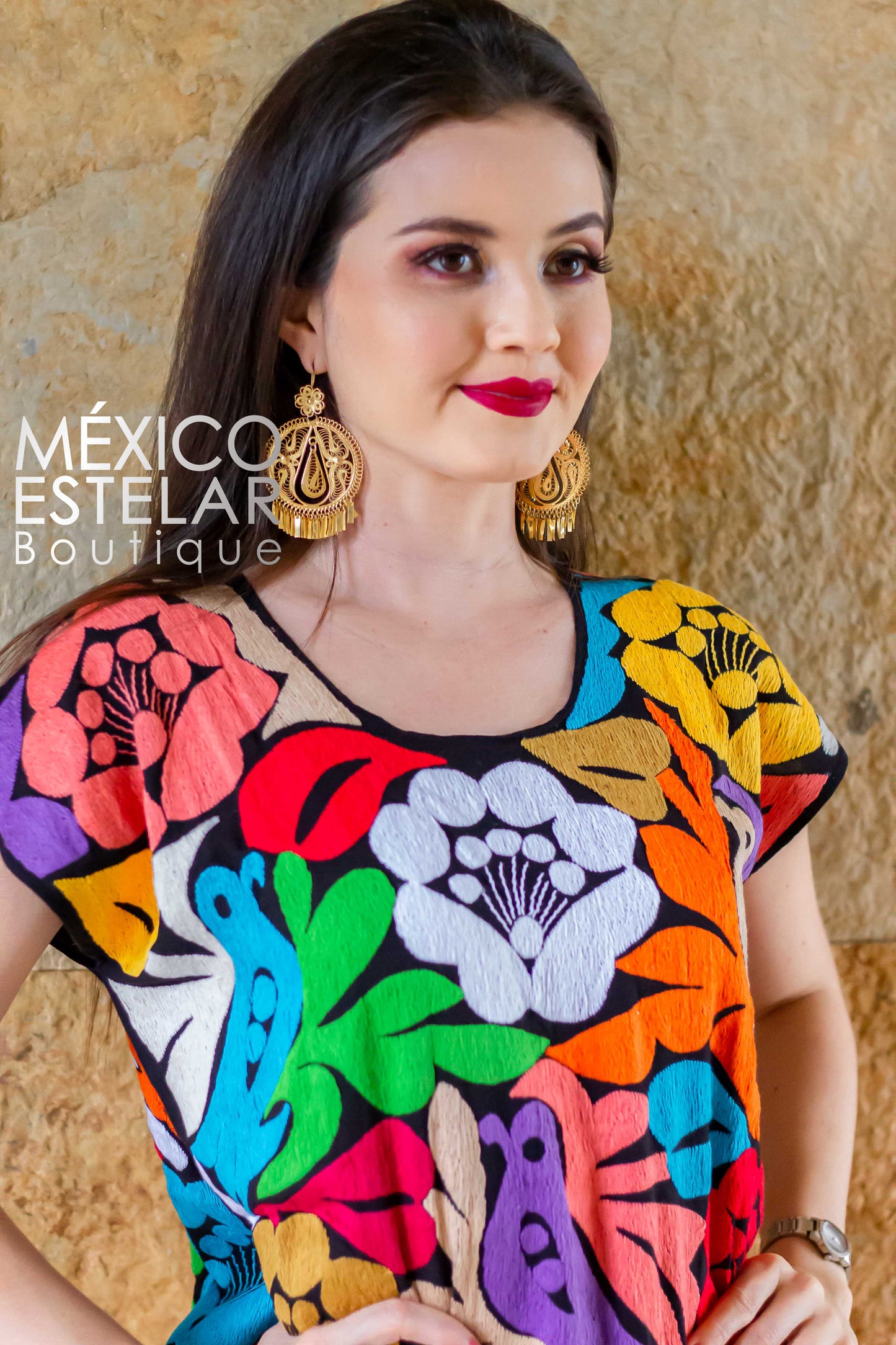 Huipil Jalapa Bordado Ambos Lados Multicolor