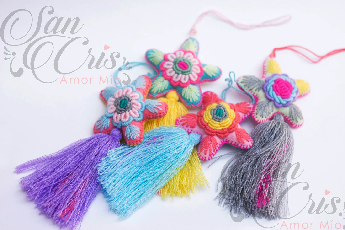 Docena de Colgantes Estrellas Rococó / Hecho a Mano