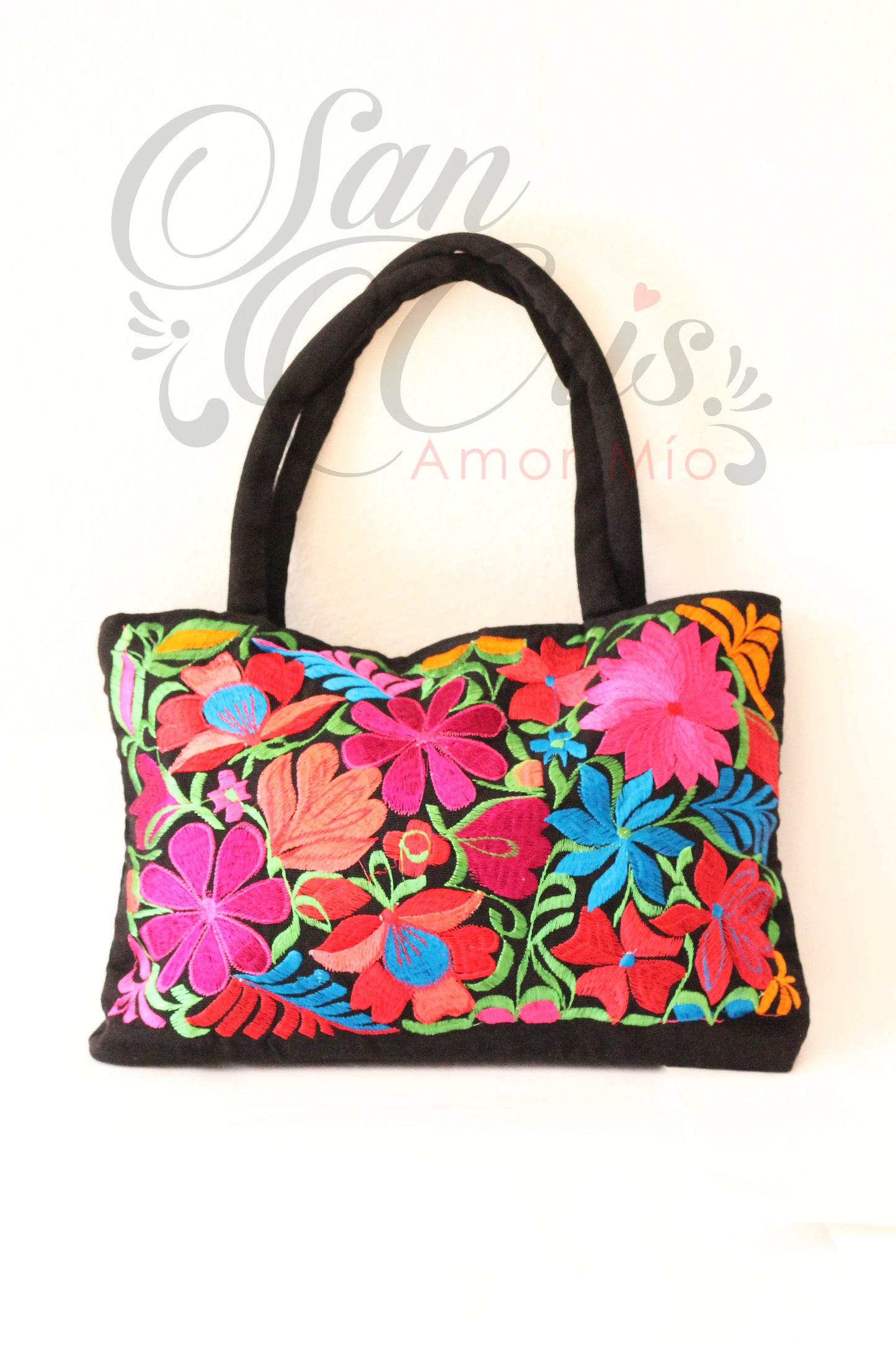 Bolsa Chicas Telar Bordados de Flores
