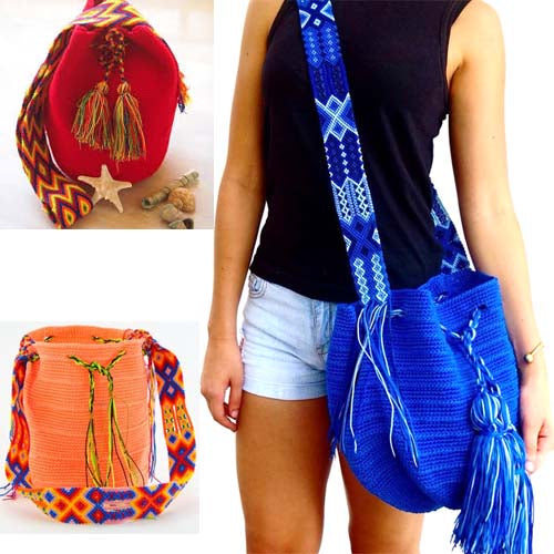 Bolsa / Morral tipo Wayuu / Macramé