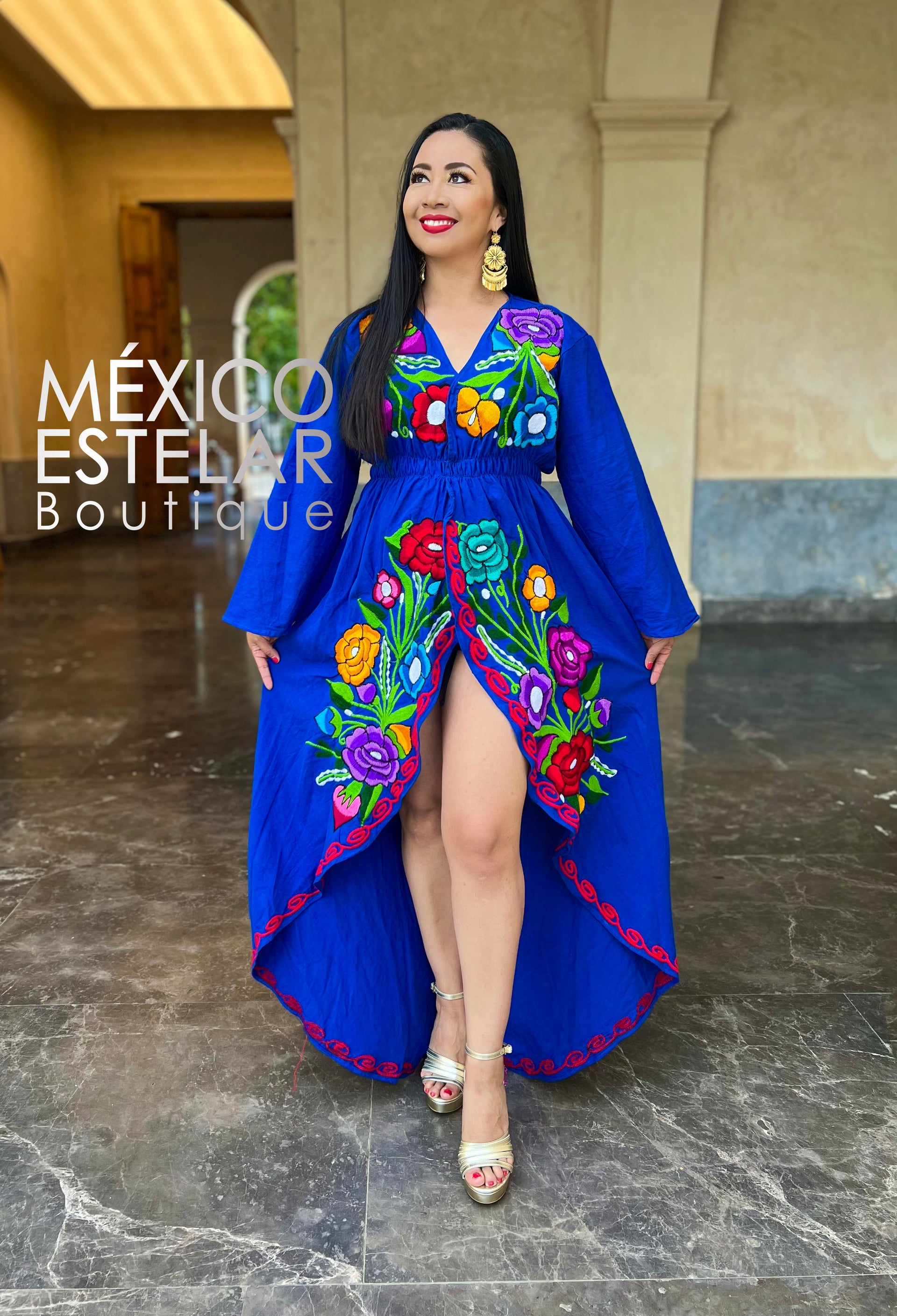 Vestido Mexicano Vestidos De Manta Bordados Para Boda Bordado