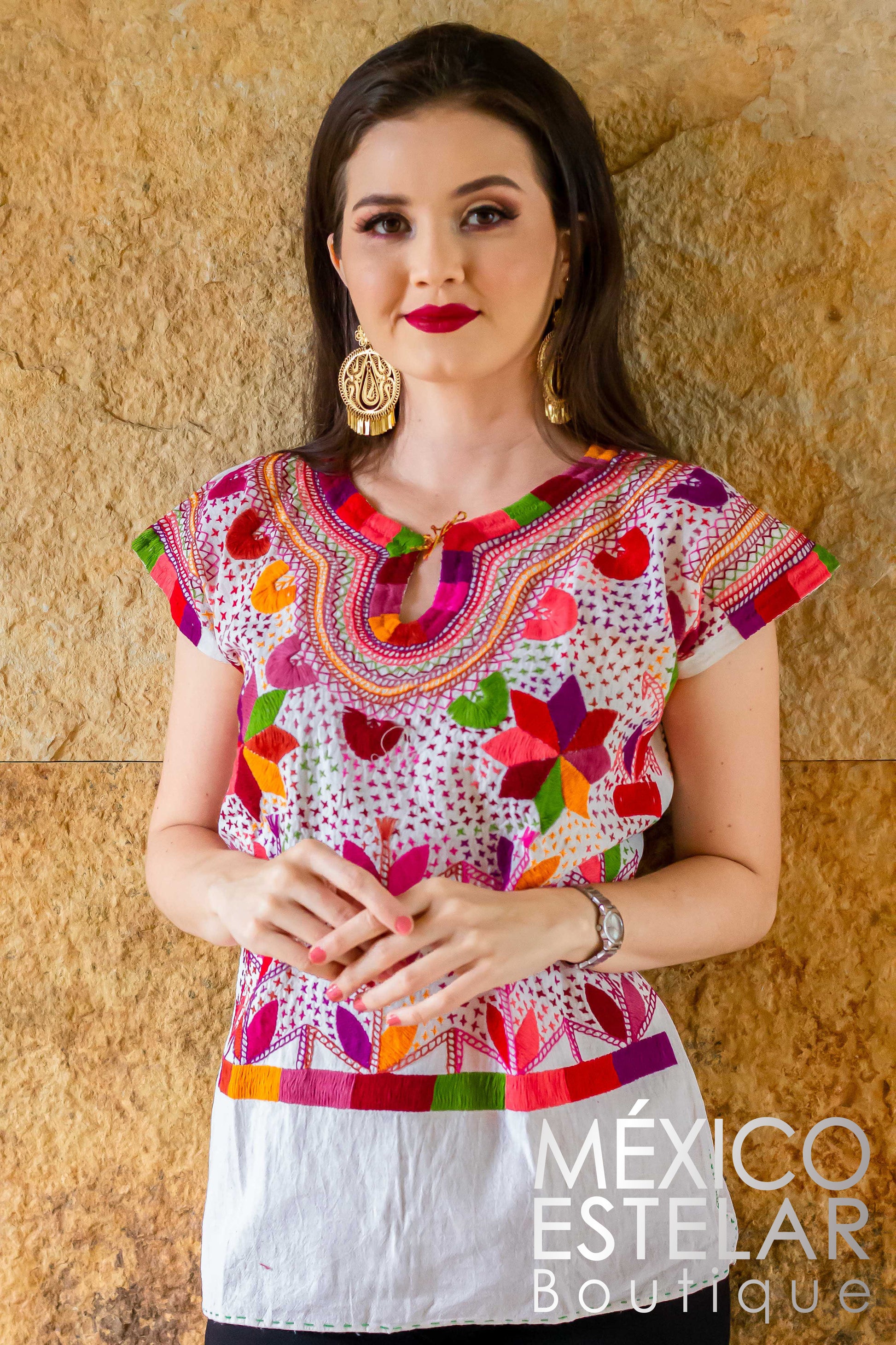 Blusa Milpa Mazorca Bordada a Mano